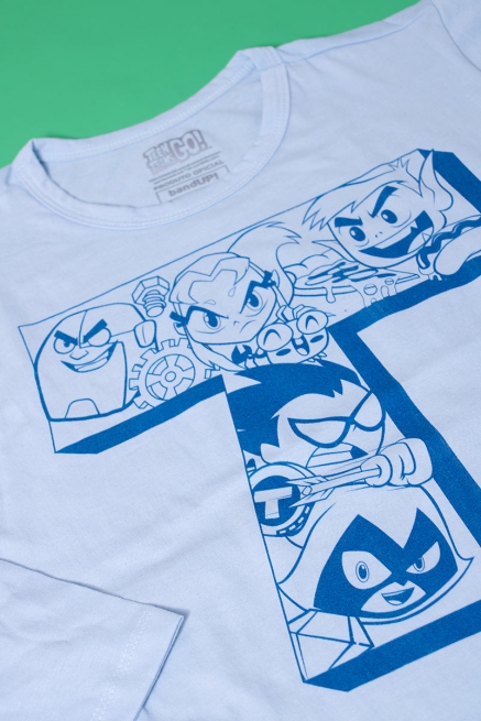 Camiseta Manga Longa Infantil Super Teens Titans