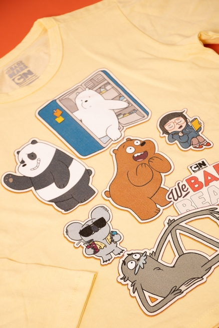 Camiseta Manga Longa Infantil Ursos sem Curso Stickers