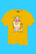 Camiseta A Vaca e o Frango Pose