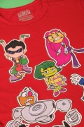 Camiseta Manga Longa Infantil Teen Titans Stickers