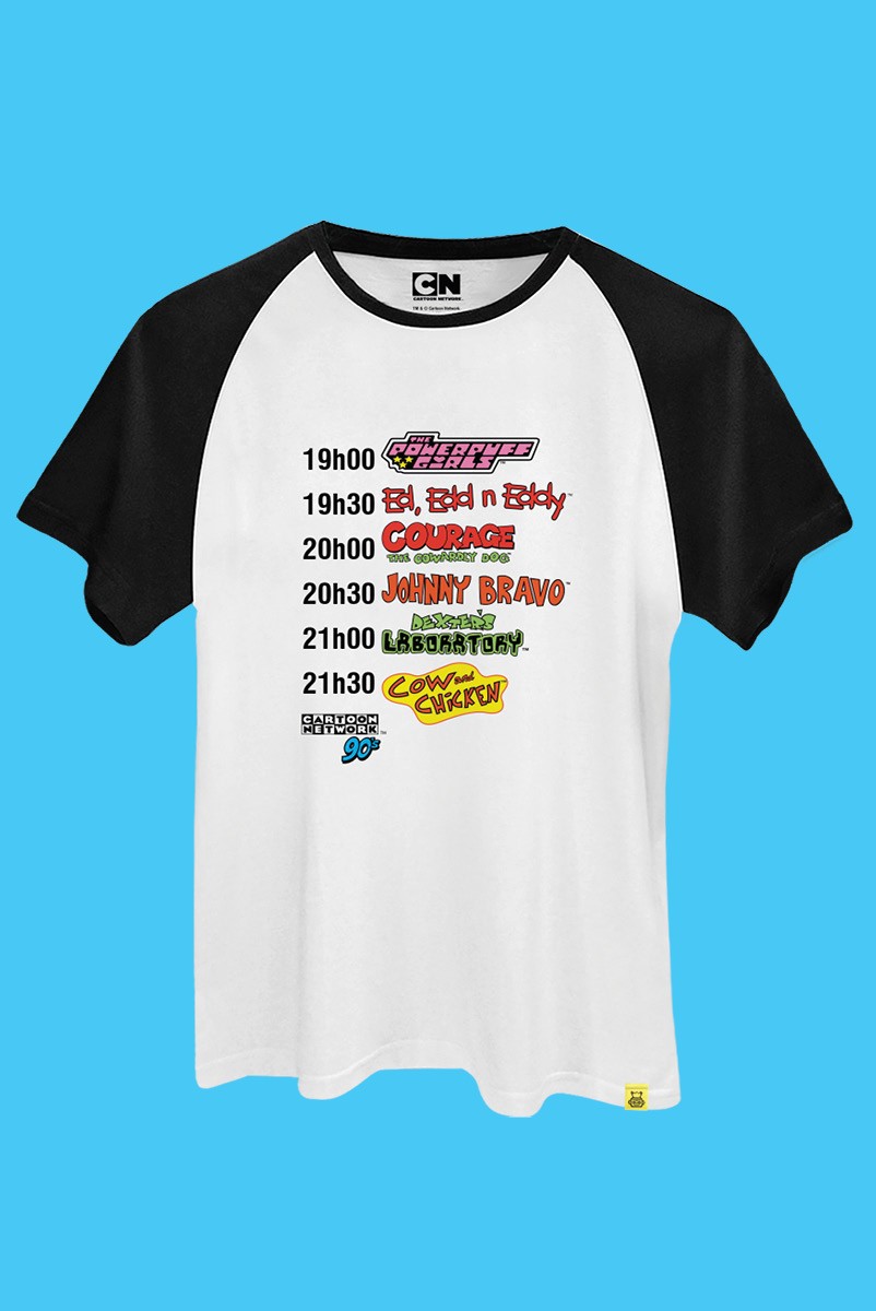 Camiseta Raglan Cartoon 90 Programação