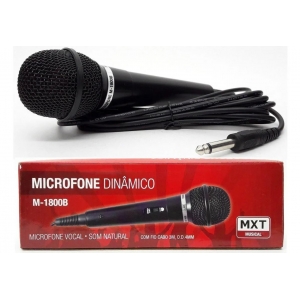 Microfone com Fio Dinamico Karaoke Preto 600R 3metros 49.04.012PT