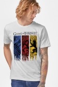 Camiseta Game of Thrones Stark, Targaryen e Lannister