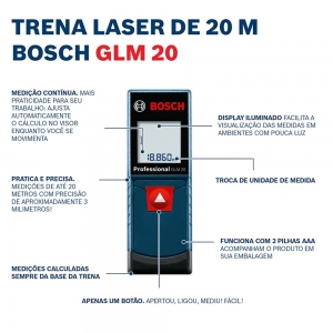 Trena A Laser Bosch GLM 20