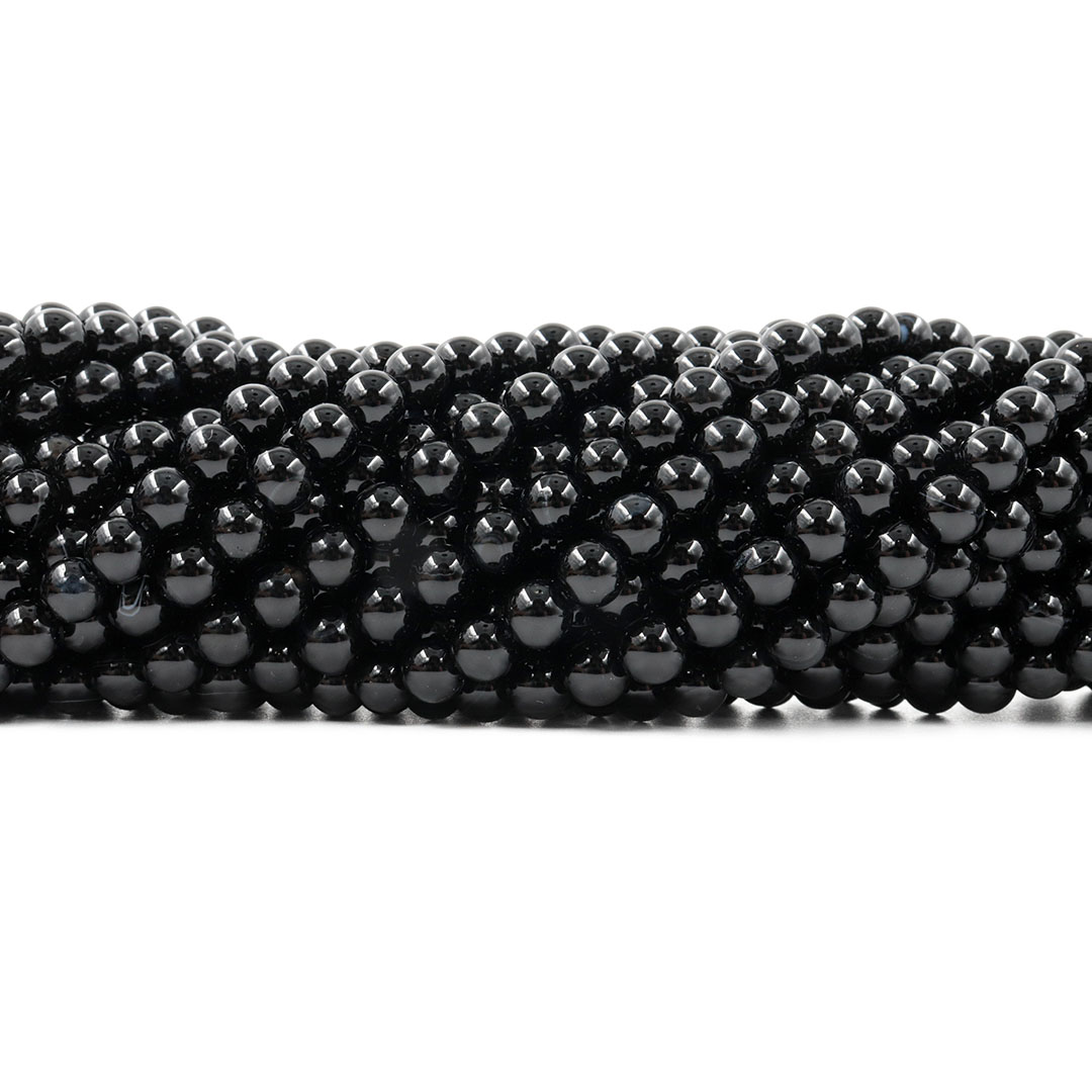 Ágata Preta Natural Fio com Esferas de 6mm - F005 - ArtStones