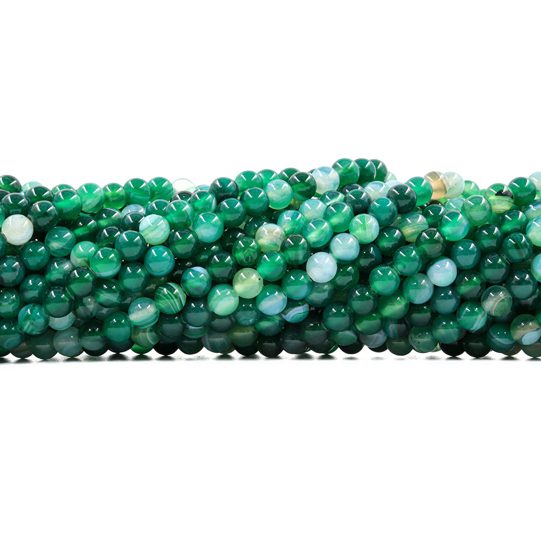 Ágata Verde Mesclada Fio com Esferas de 6mm - F000 - ArtStones