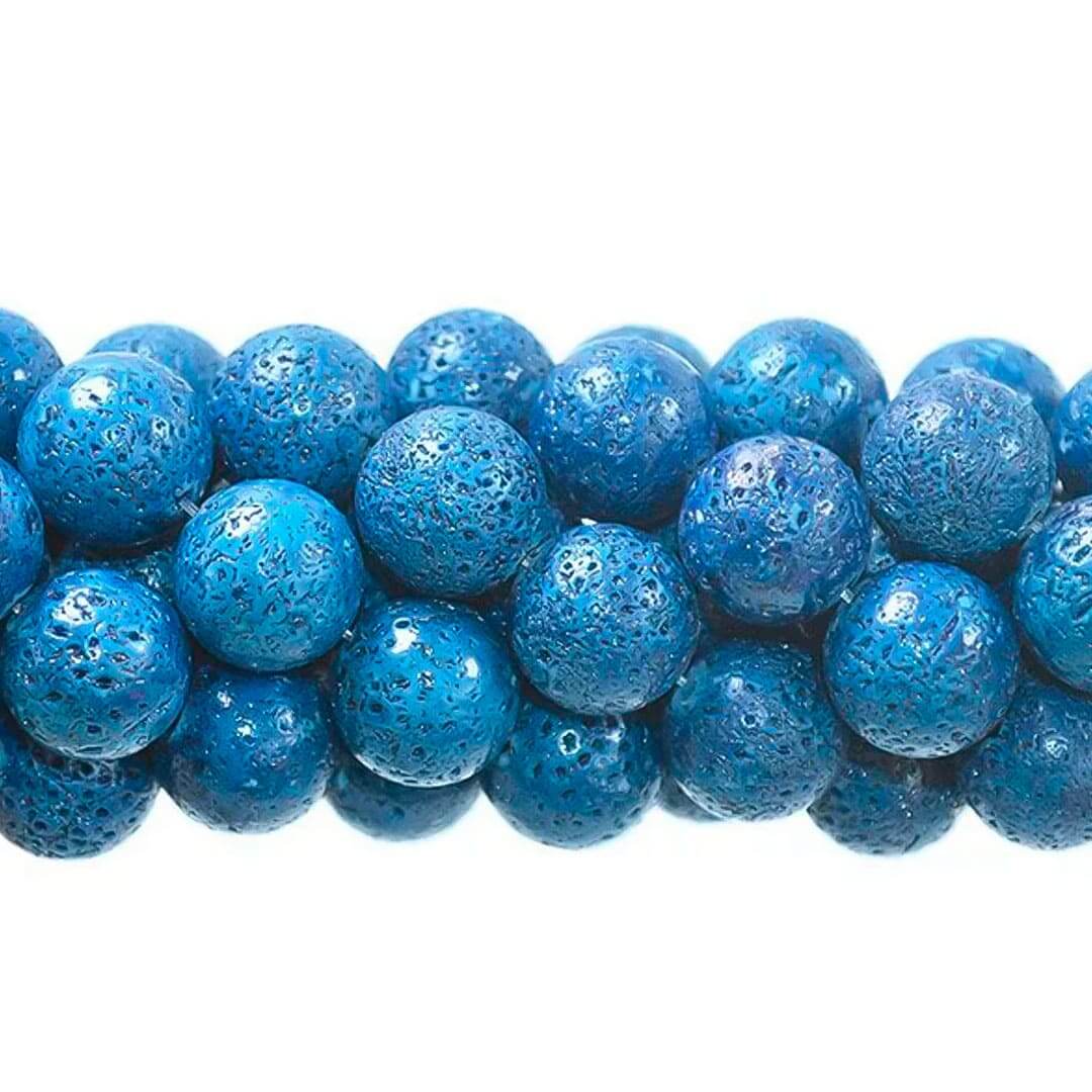 Coral Esponja Azul Fio com Esferas de 12mm - F417