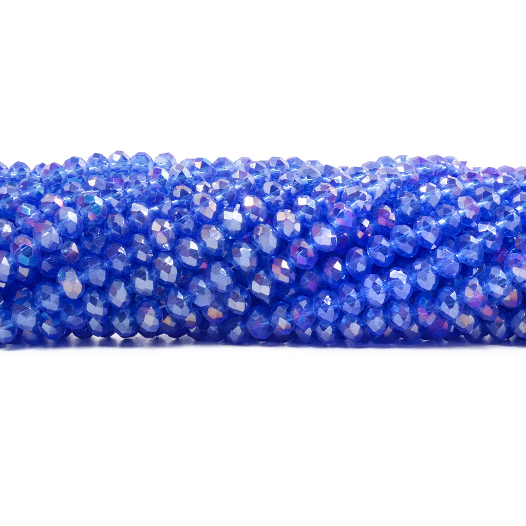 Cristal de Vidro Azul Bic Boreal 6mm - 97 Cristais - CV148