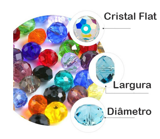Cristal de Vidro Cenoura Boreal 8mm  - 65 Cristais - CV257  - ArtStones
