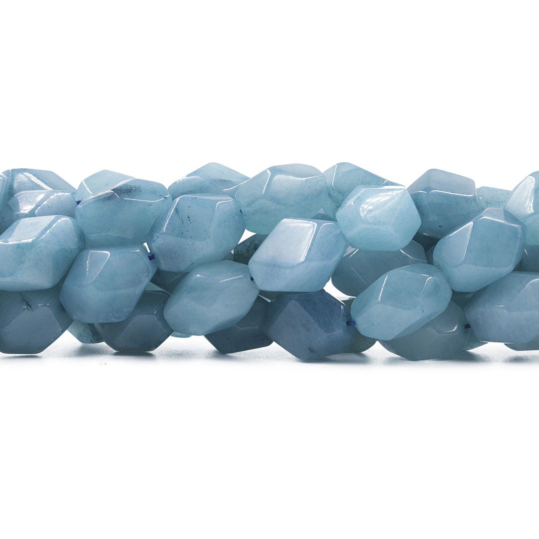 Fio de Jade Azul Acero Chanfrado 18x12mm - RO030 - ArtStones