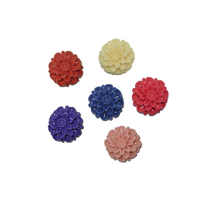 Flor de Resina 15mm Cores Variadas - 5 Peças - CF_501/15 - ArtStones