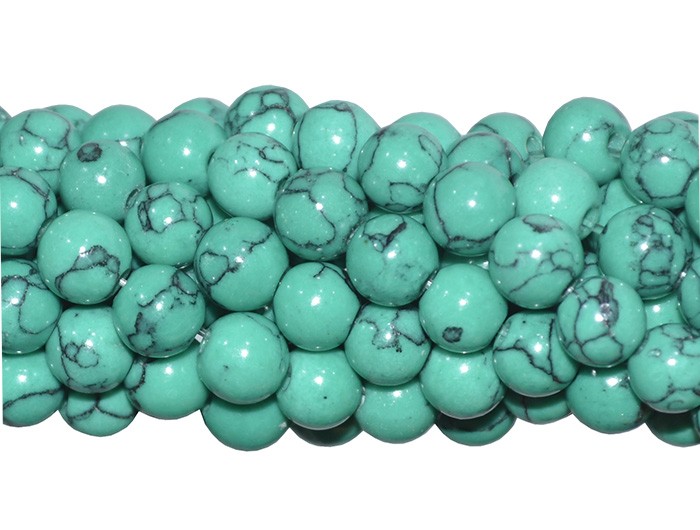 Howlita Verde Rajada Fio com Esferas de 6mm - F000  - ArtStones