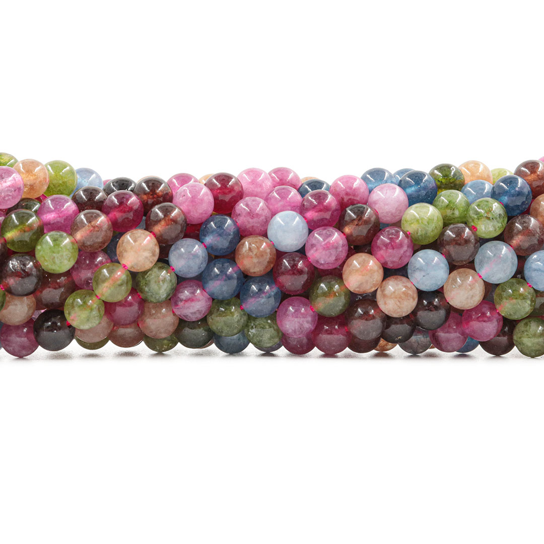 Jade Collor Mix Fio com Esferas de 6.5mm - F038  - ArtStones