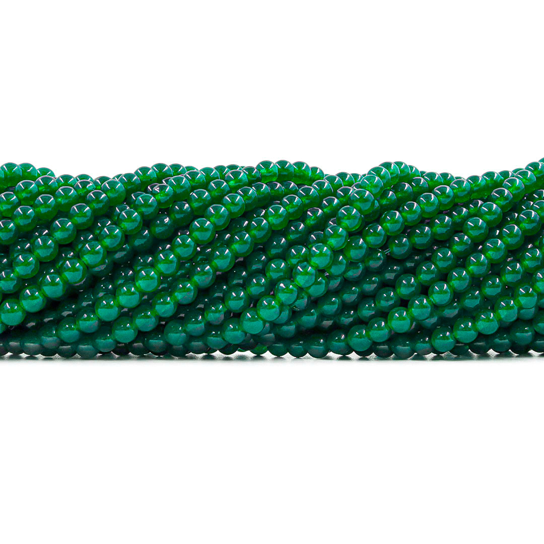 Jade Esmeralda Translúcida Fio com Esferas de 4mm - F720