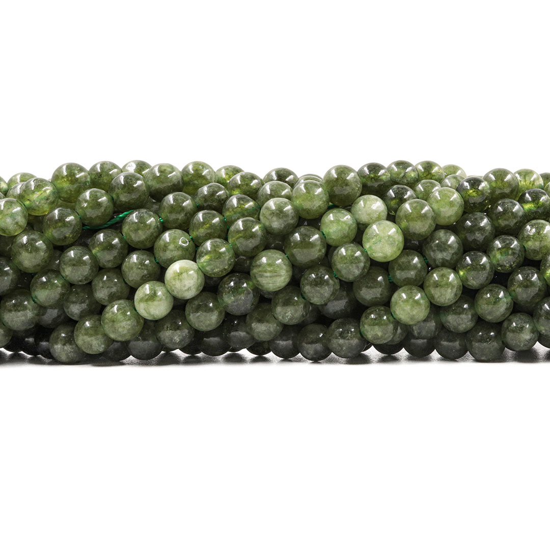 Jade Floresta Mesclado Fio com Esferas de 6mm - F514