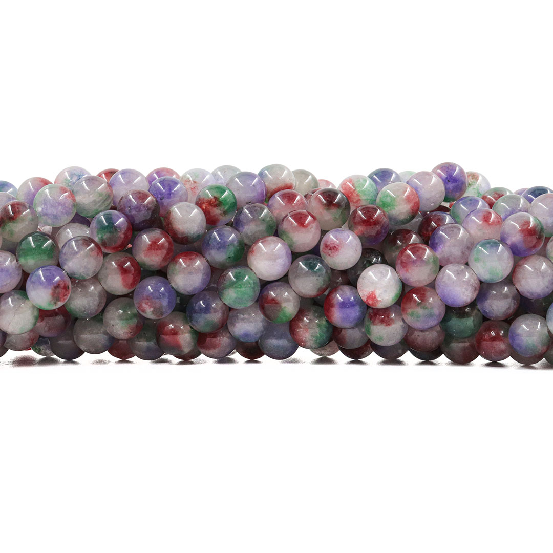 Jade Multicolor Purple Fio com Esferas de 8mm - F364  - ArtStones