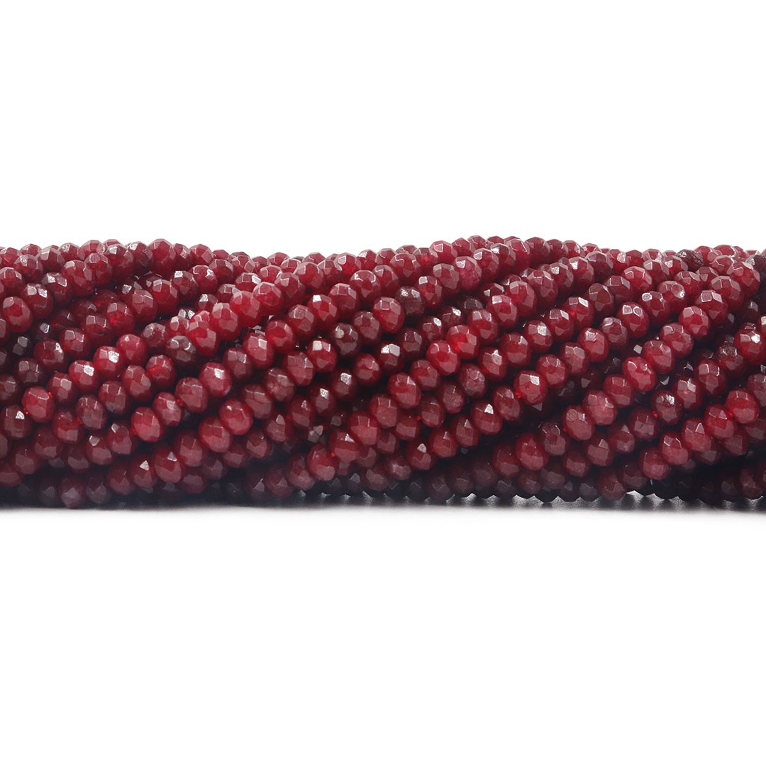 Jade Rubi Mesclado Formato Briolet  4mm Facetado - F000 - ArtStones
