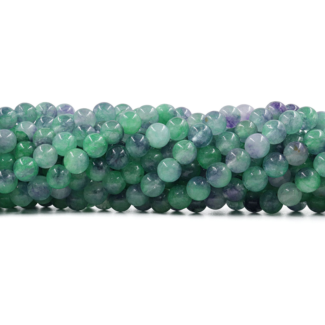 Jade Multicolor Tiffany Fio com Esferas de 8mm - F495