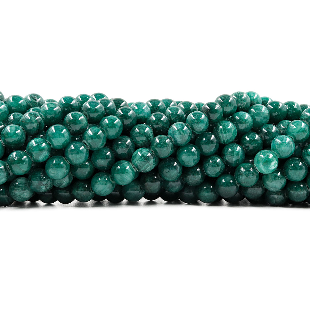 Jade Verde Colonial Leitoso Fio com Esferas de 8mm - F426