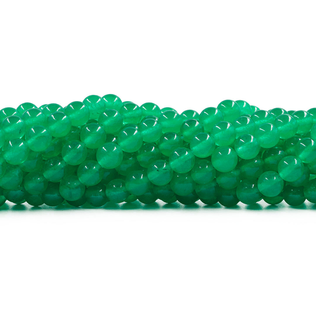 Jade Verde Fio com Esferas de 8mm - F008  - ArtStones