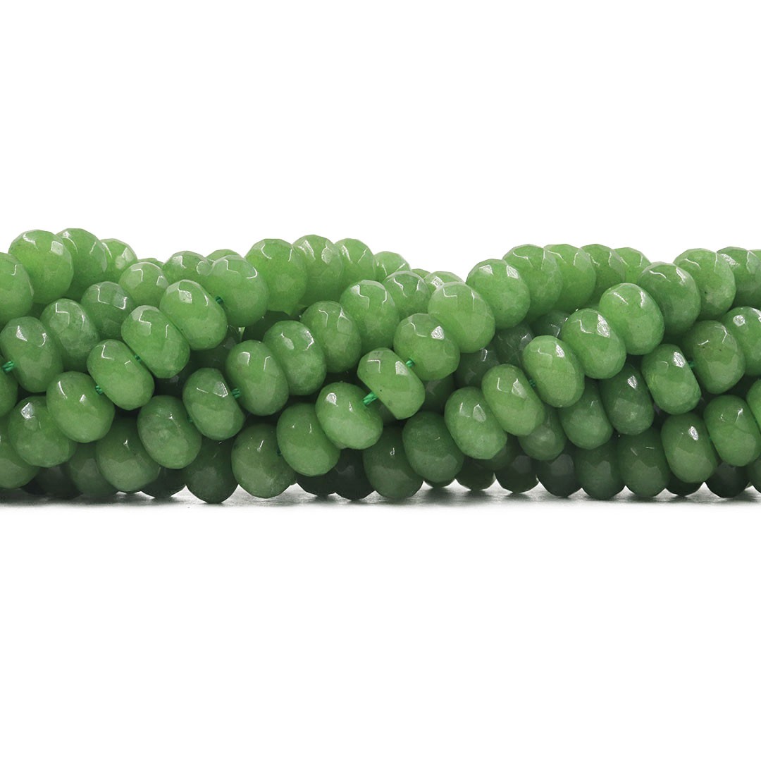 Jade Verde Folha Briolet de 12mm Facetado - F320
