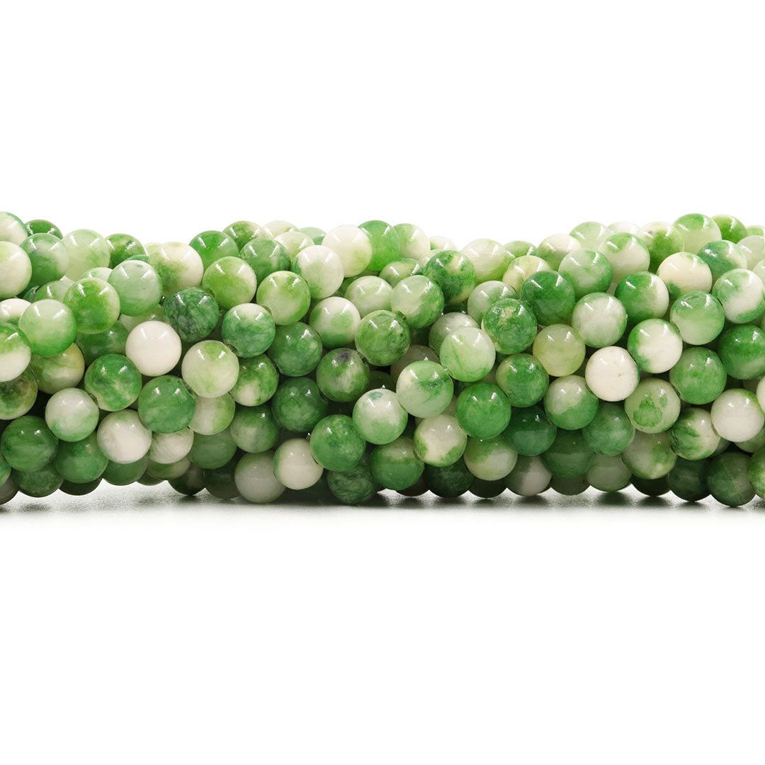 Jade Verde Mesclado Fio com Esferas de 6mm - F199  - ArtStones