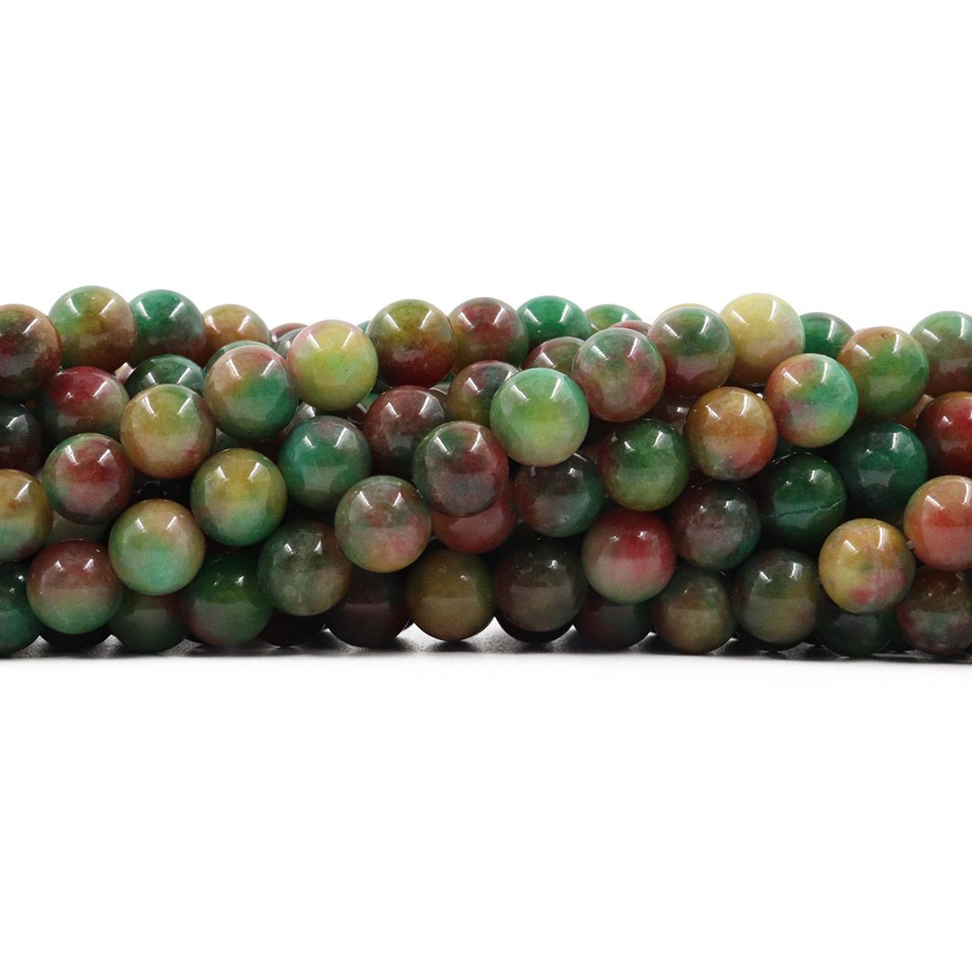 Jade Multicolor Fio com Esferas de 10mm - F000  - ArtStones