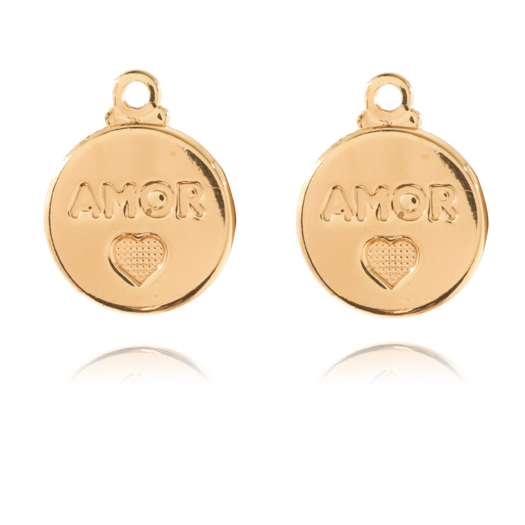 Medalha Mini Amor 11mm Metal - 5 Peças - AM204 - ArtStones