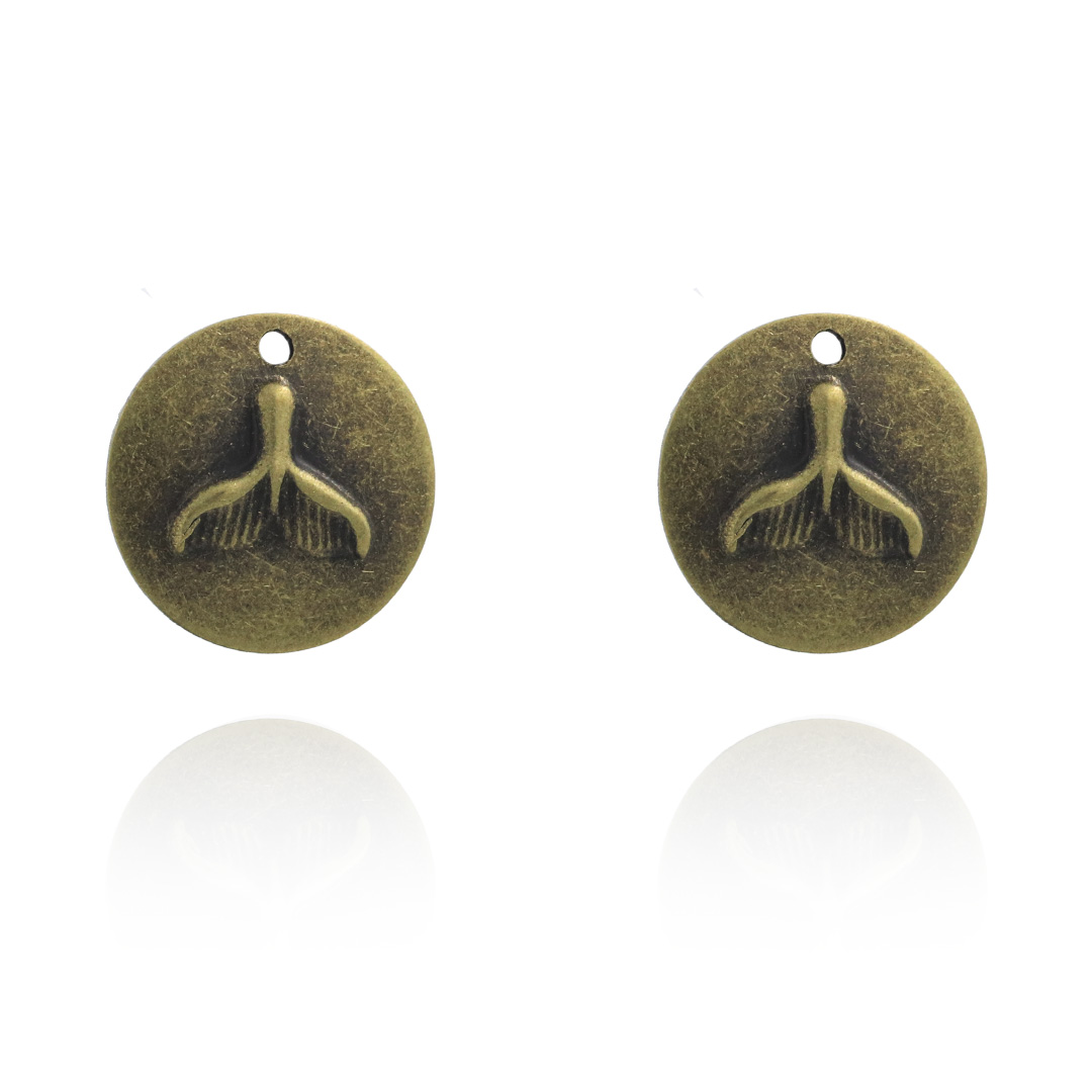 Medalha Rabo de Sereia 11mm Metal - 5 Peças - AM078 - ArtStones