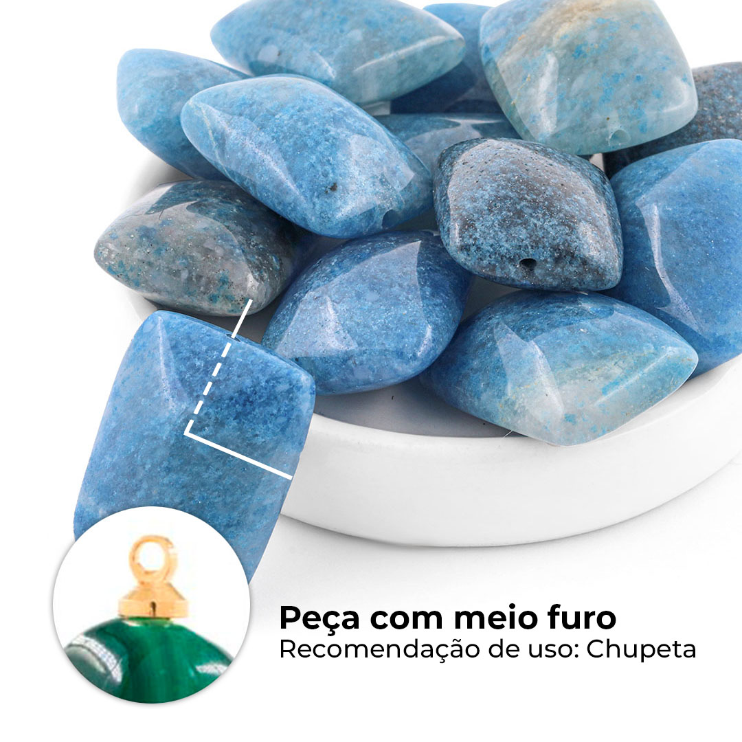 Pastilha de Quartzo Azul - Tamanhos Variados - 1 Peça - PA203 - ArtStones