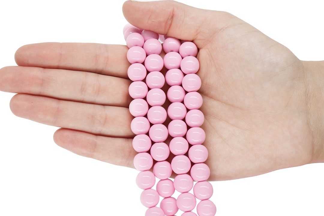 Pérola de Vidro Candy Colors Rosa Bebê 10mm - 40 pérolas - PM015 - ArtStones