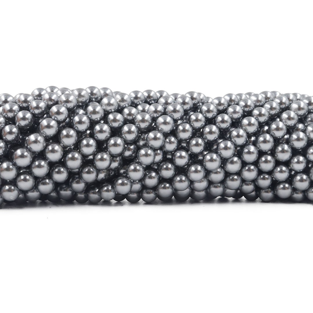 Pérola Shell Cinza Niquelada Fio com esferas de 6mm - PM185 - ArtStones