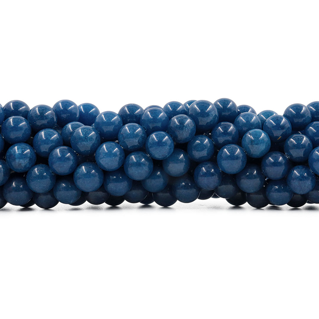 Quartzo Azul Natural Leitoso Fio com Esferas de 10mm - F745