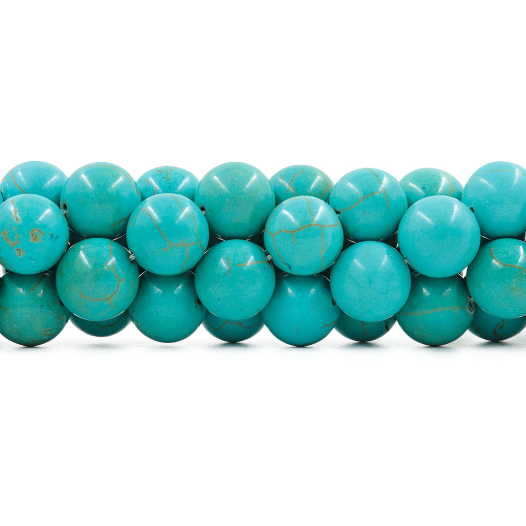 Turquesa Azul Fio com Esferas de 16mm - HO029  - ArtStones